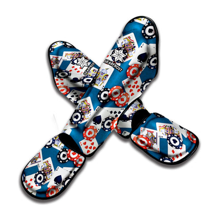 Casino Poker Pattern Print Muay Thai Shin Guard