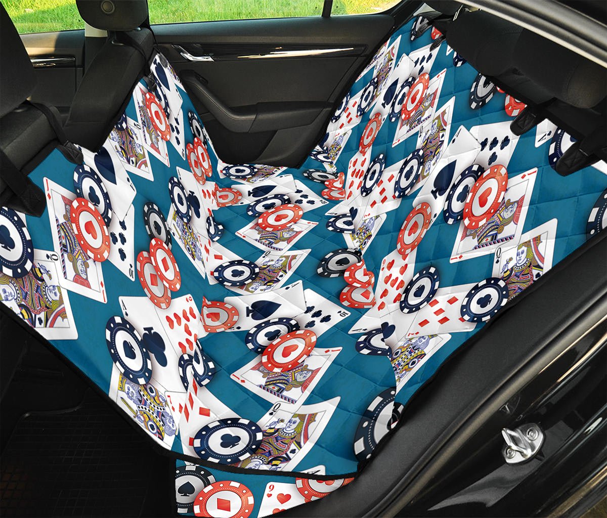 Casino Poker Pattern Print Pet Car Back Seat Cover