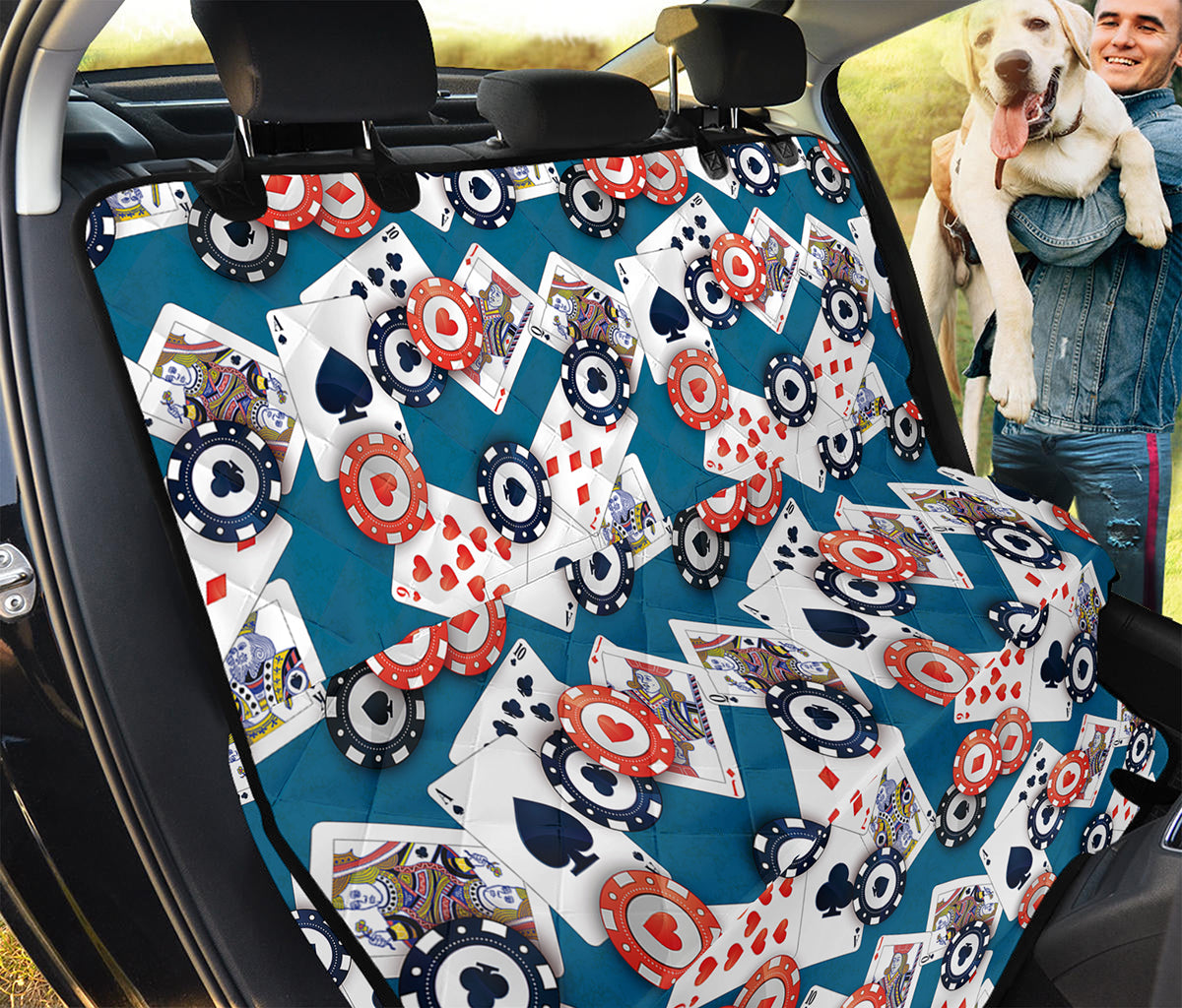 Casino Poker Pattern Print Pet Car Back Seat Cover