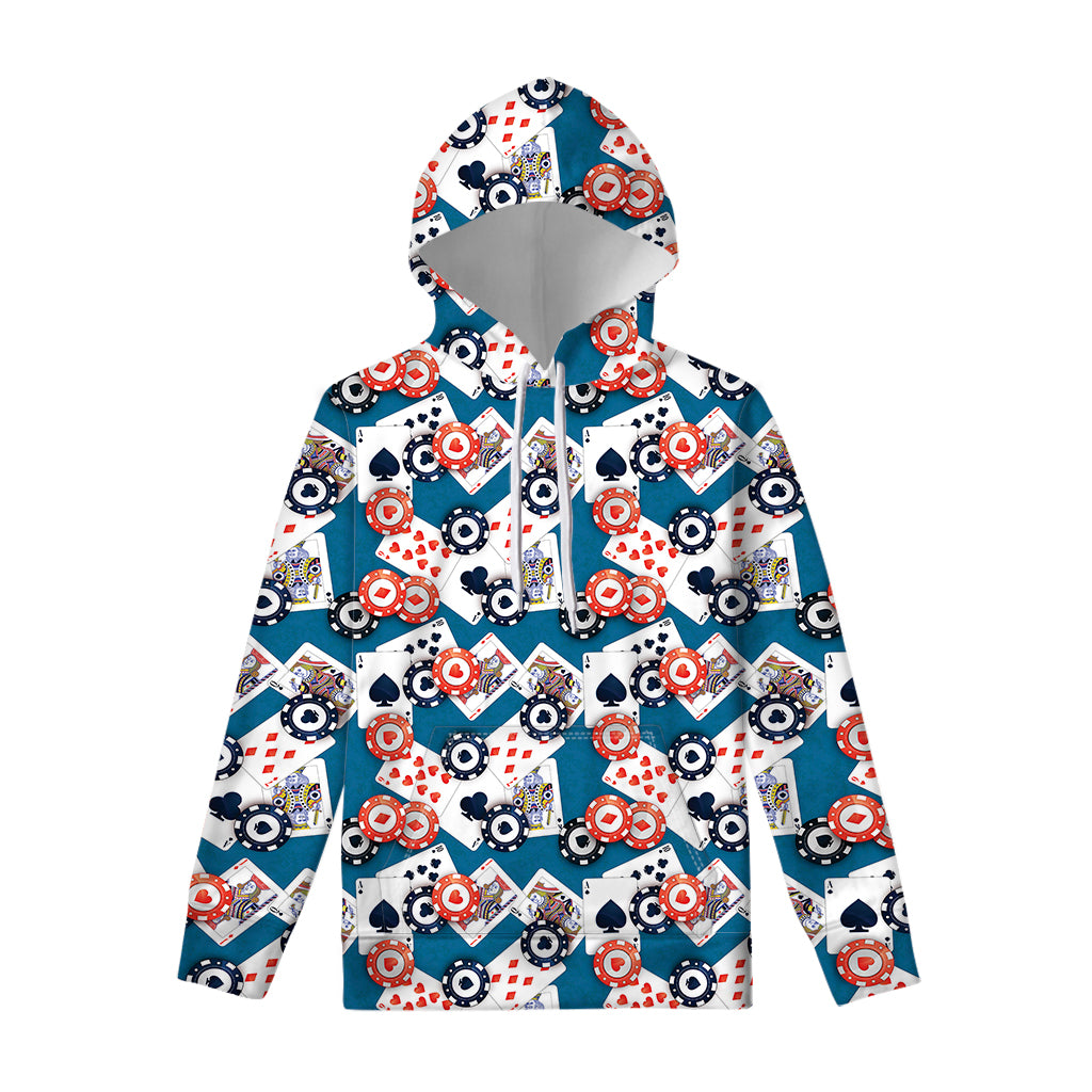 Casino Poker Pattern Print Pullover Hoodie