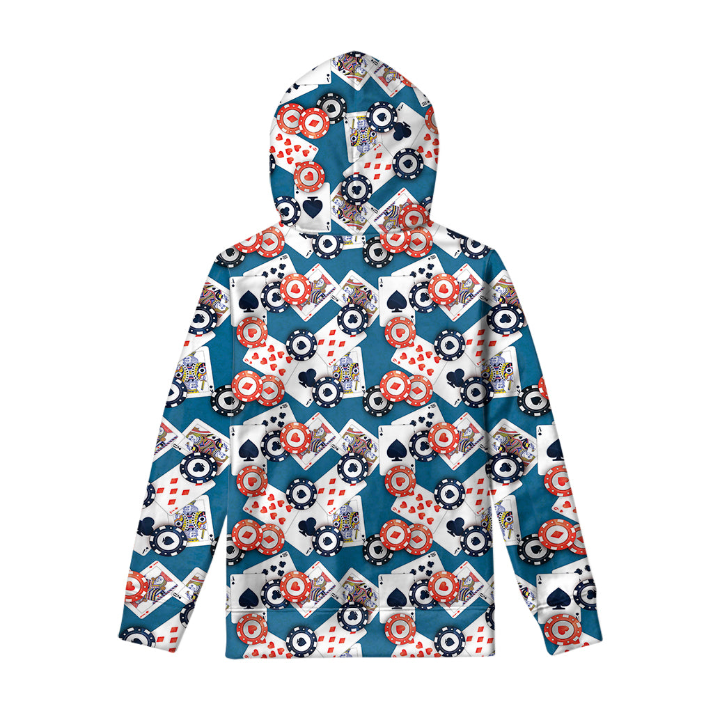 Casino Poker Pattern Print Pullover Hoodie