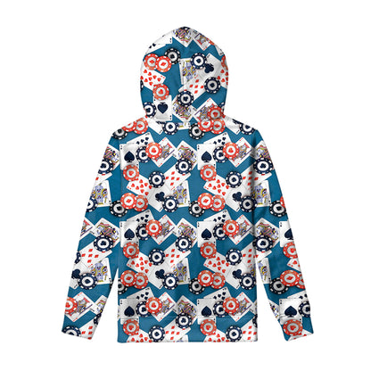 Casino Poker Pattern Print Pullover Hoodie