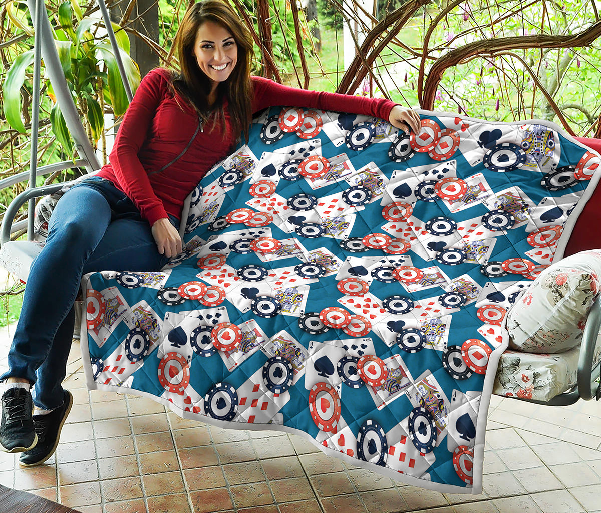 Casino Poker Pattern Print Quilt