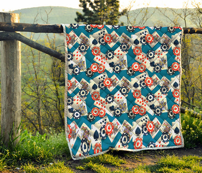 Casino Poker Pattern Print Quilt