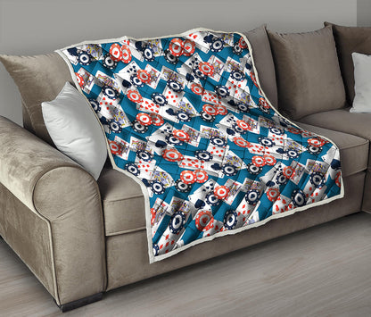 Casino Poker Pattern Print Quilt