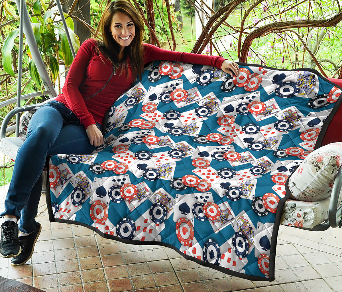 Casino Poker Pattern Print Quilt
