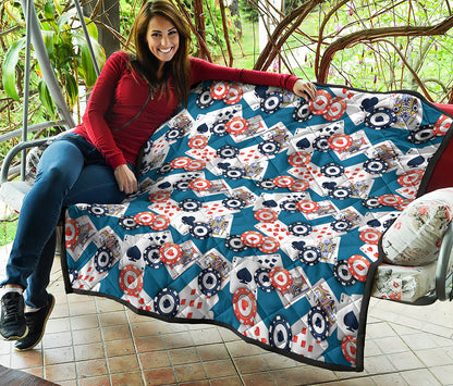Casino Poker Pattern Print Quilt