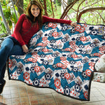Casino Poker Pattern Print Quilt
