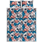 Casino Poker Pattern Print Quilt Bed Set