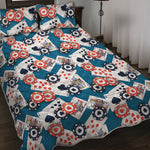 Casino Poker Pattern Print Quilt Bed Set