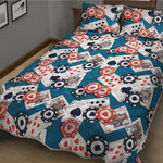 Casino Poker Pattern Print Quilt Bed Set