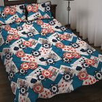 Casino Poker Pattern Print Quilt Bed Set