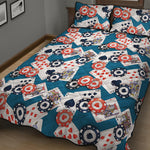 Casino Poker Pattern Print Quilt Bed Set