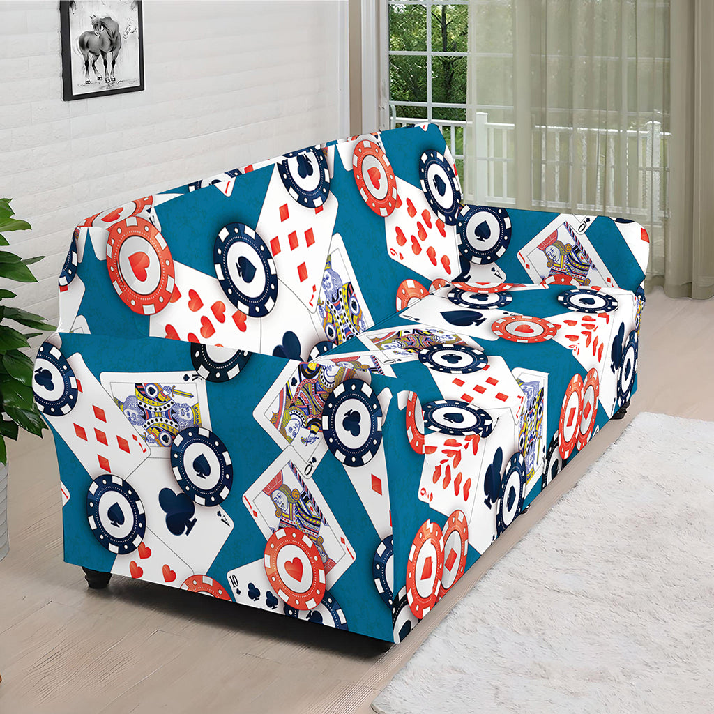 Casino Poker Pattern Print Sofa Cover