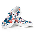 Casino Poker Pattern Print White Slip On Sneakers