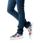 Casino Poker Pattern Print White Slip On Shoes