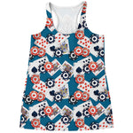 Casino Poker Pattern Print Women's Racerback Tank Top