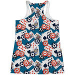 Casino Poker Pattern Print Women's Racerback Tank Top