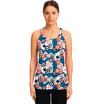 Casino Poker Pattern Print Women's Racerback Tank Top