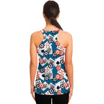 Casino Poker Pattern Print Women's Racerback Tank Top