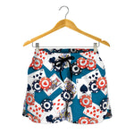 Casino Poker Pattern Print Women's Shorts