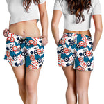 Casino Poker Pattern Print Women's Shorts