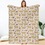 Cat And Yarn Ball Pattern Print Blanket