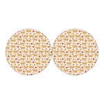 Cat And Yarn Ball Pattern Print Car Coasters