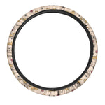 Cat And Yarn Ball Pattern Print Car Steering Wheel Cover