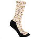 Cat And Yarn Ball Pattern Print Crew Socks