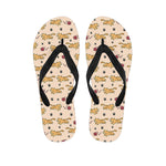 Cat And Yarn Ball Pattern Print Flip Flops