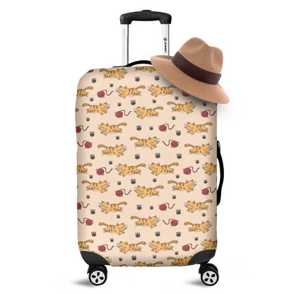 Cat And Yarn Ball Pattern Print Luggage Cover