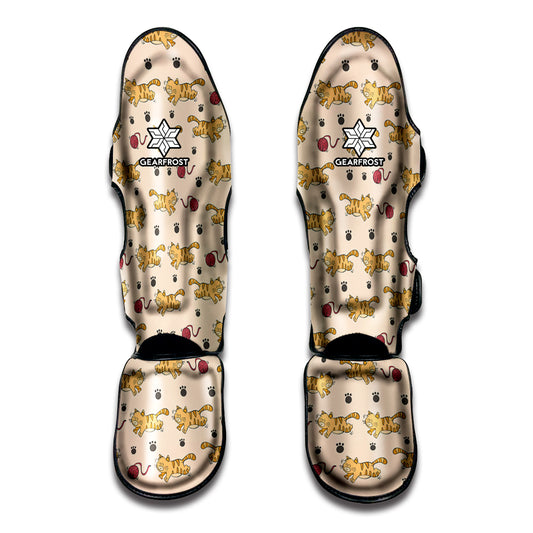 Cat And Yarn Ball Pattern Print Muay Thai Shin Guard