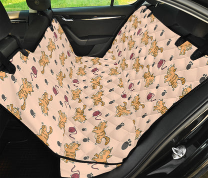 Cat And Yarn Ball Pattern Print Pet Car Back Seat Cover