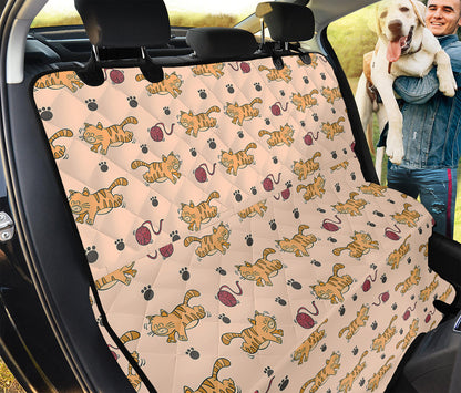 Cat And Yarn Ball Pattern Print Pet Car Back Seat Cover