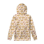 Cat And Yarn Ball Pattern Print Pullover Hoodie