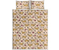 Cat And Yarn Ball Pattern Print Quilt Bed Set