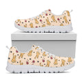 Cat And Yarn Ball Pattern Print White Running Shoes