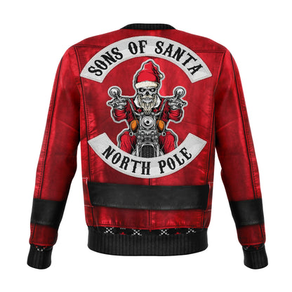 Sons Of Santa North Pole Red Ugly Christmas Sweater