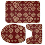 Celtic Knot Symbol Pattern Print 3 Piece Bath Mat Set