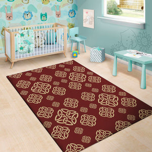 Celtic Knot Symbol Pattern Print Area Rug