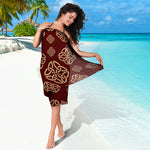 Celtic Knot Symbol Pattern Print Beach Sarong Wrap
