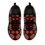 Celtic Knot Symbol Pattern Print Black Sneakers