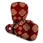 Celtic Knot Symbol Pattern Print Boxing Gloves