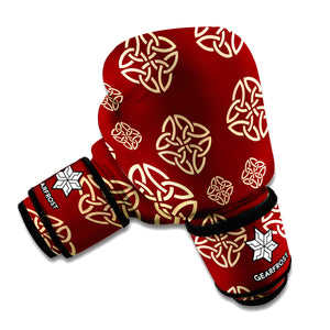 Celtic Knot Symbol Pattern Print Boxing Gloves