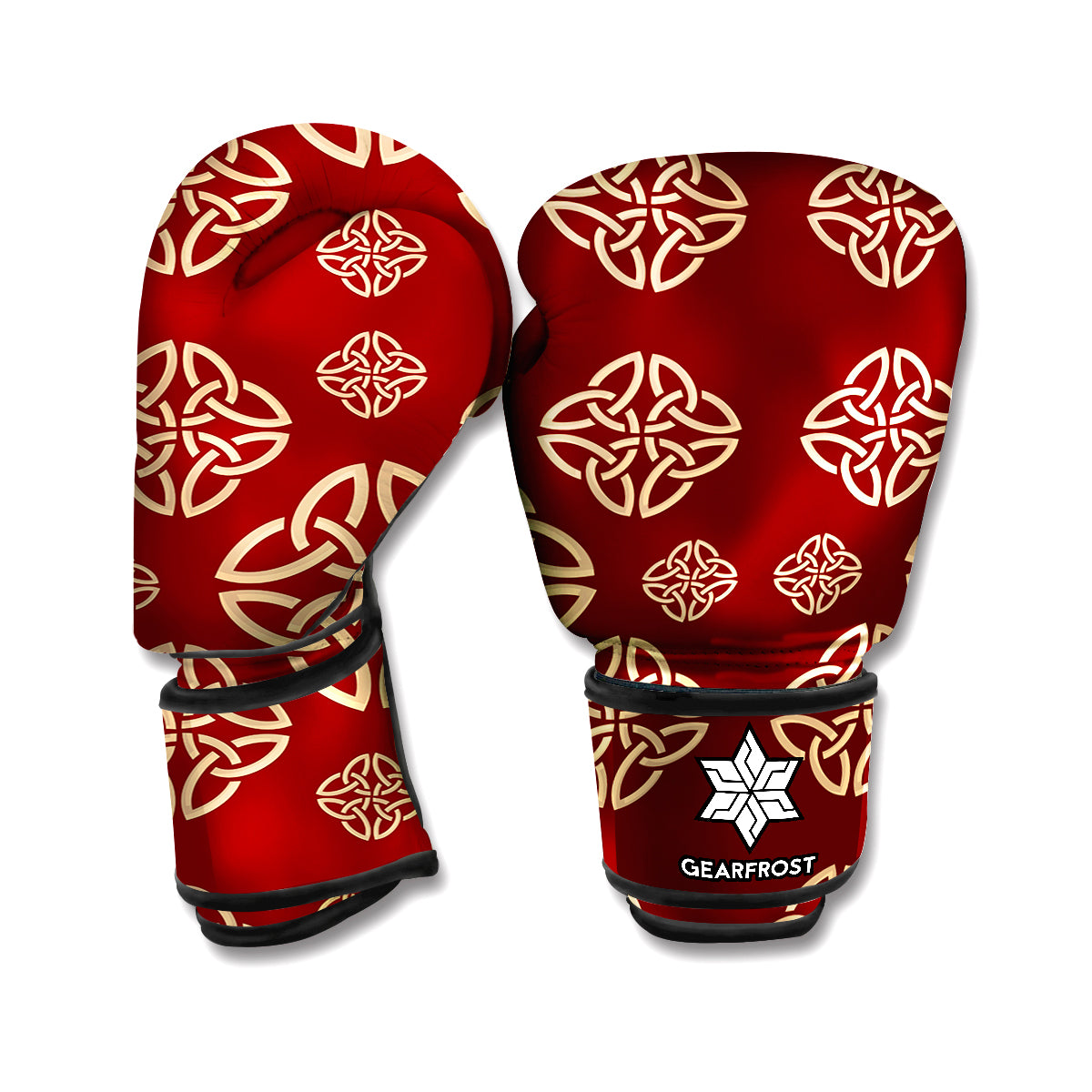 Celtic Knot Symbol Pattern Print Boxing Gloves