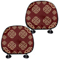 Celtic Knot Symbol Pattern Print Car Headrest Covers