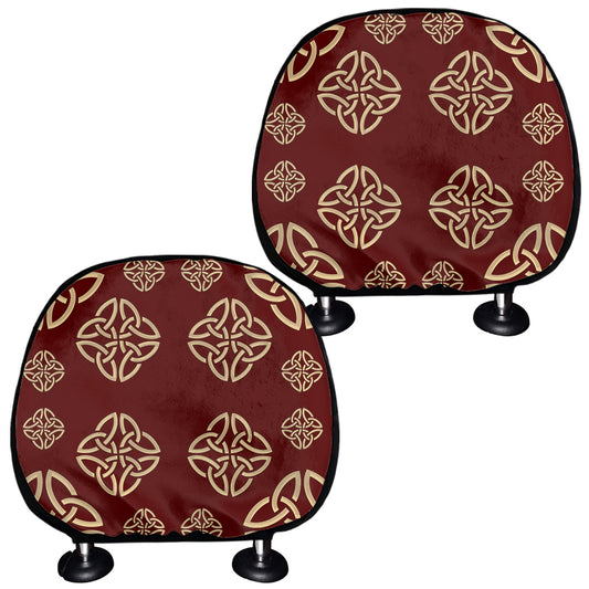 Celtic Knot Symbol Pattern Print Car Headrest Covers