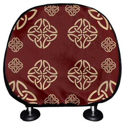 Celtic Knot Symbol Pattern Print Car Headrest Covers