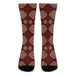 Celtic Knot Symbol Pattern Print Crew Socks